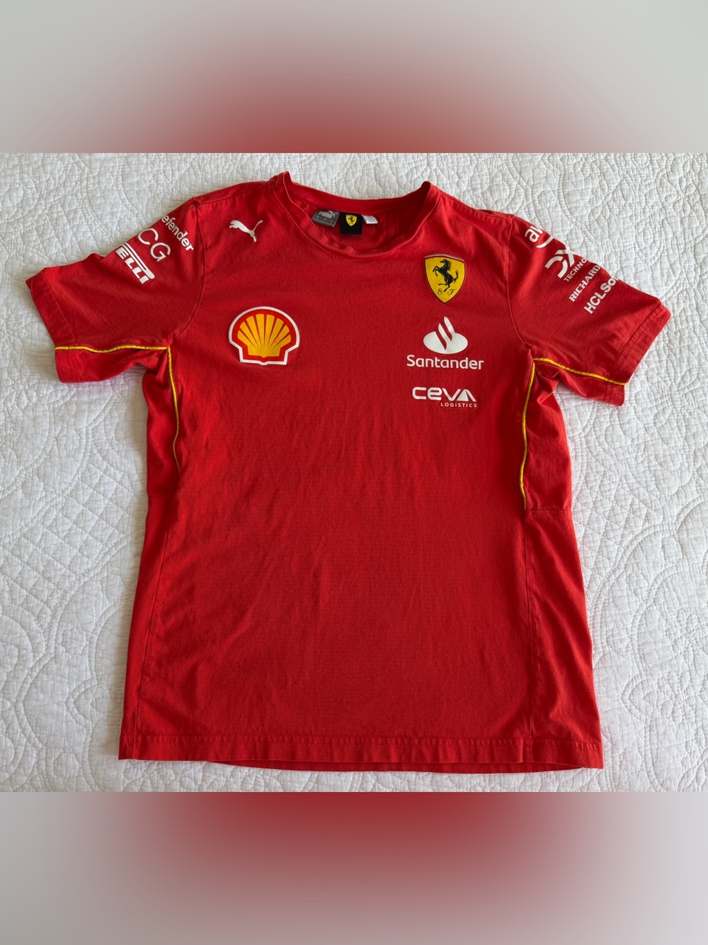 Scuderia Ferrari F1 Official PUMA Team Driver T-shirt Red Men’s Small Racing